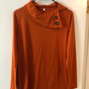Orange Button Blouse